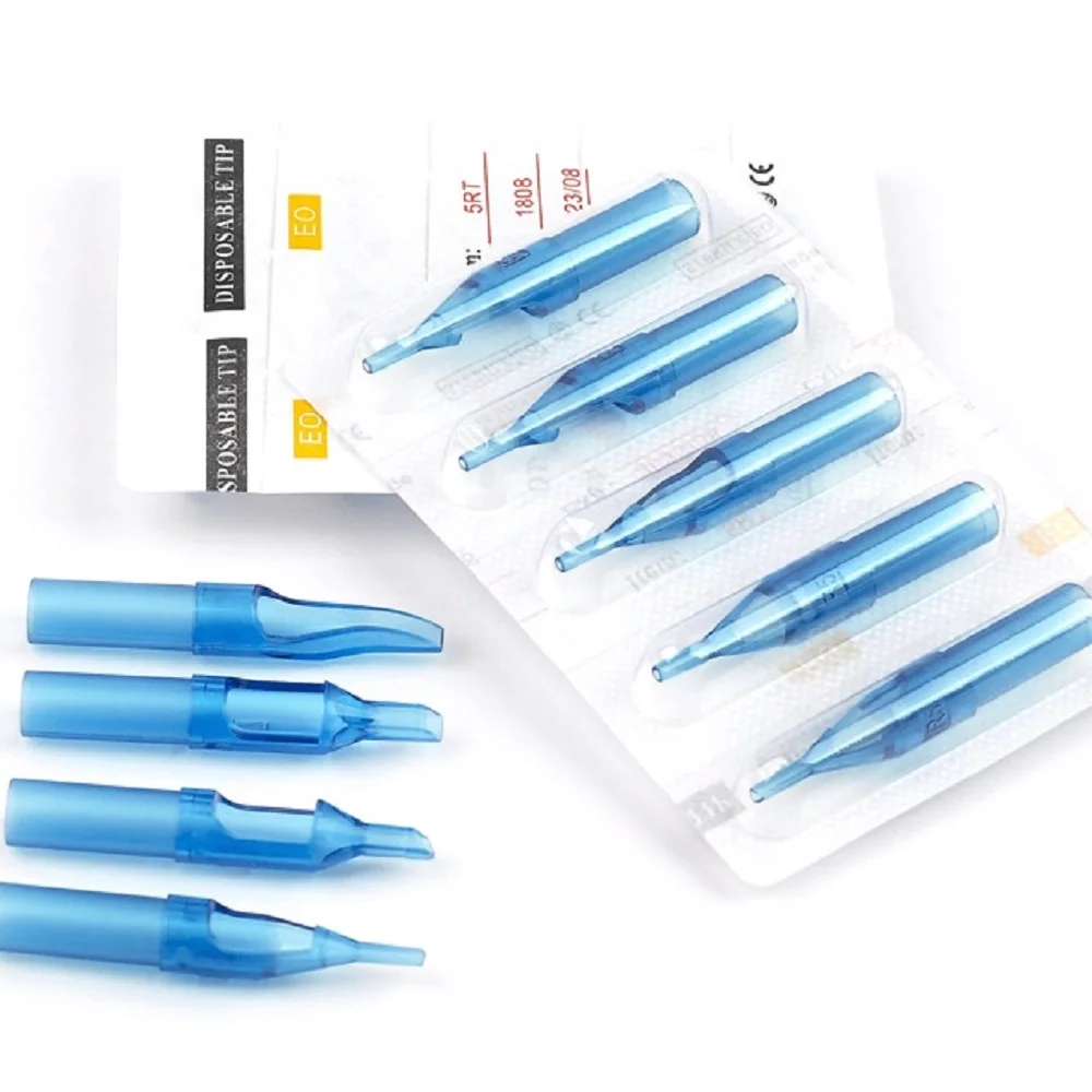 

50Pcs/Box Disposable Tattoo Tips Needles Nozzle Plastic Clear Nozzles for R/D/OF/MF Needle Tube Tatto Supplies