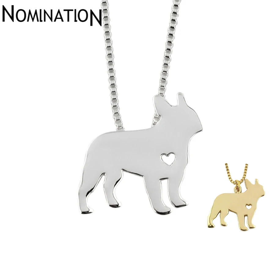 

French Bulldog necklace bulldog pendant jewelry golden colors plated