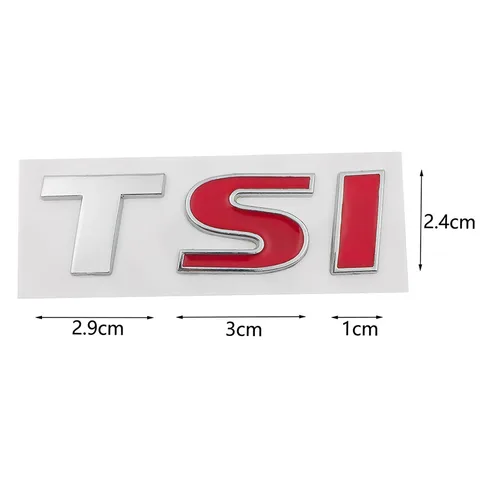 Металлическая 3d-эмблема цвета Красного серебра TSI, эмблема для стайлинга автомобиля, значок, наклейка для VW Volkswagen Tiguan Polo Golf 4 5 6 MK6 Passat B5 B6