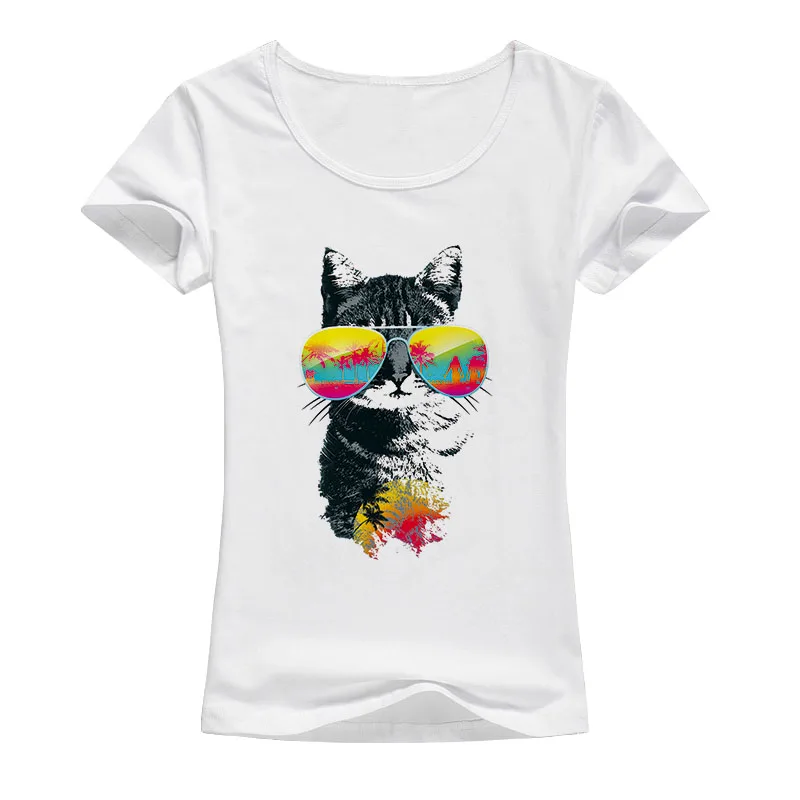 Summer kawaii Cat Printing Women T Shirt 3D T-Shirt Female Short Sleeve harajuku Fashion Cute Tops Brand Cool Tees A58 | Женская одежда