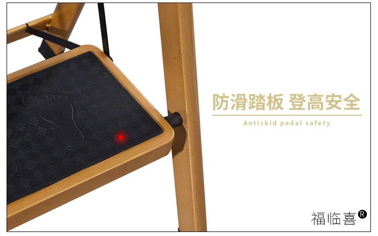 A2 противоскользящая маленькая складная лестница гигантский Золотой 3 протектора безопасности шаг лестницы складной шаг табуреты с поддоном для инструментов
