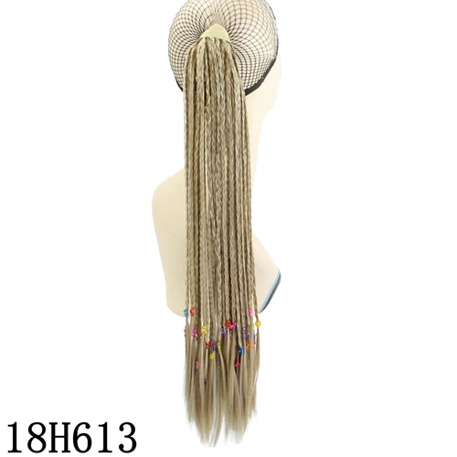 JOY& BEAUTY, разноцветные косички, накладные волосы, 29 цветов, 24 дюйма, розовый, синий, зеленый, синтетические волосы на заколках, конский хвост, шиньоны - Цвет: 18H613