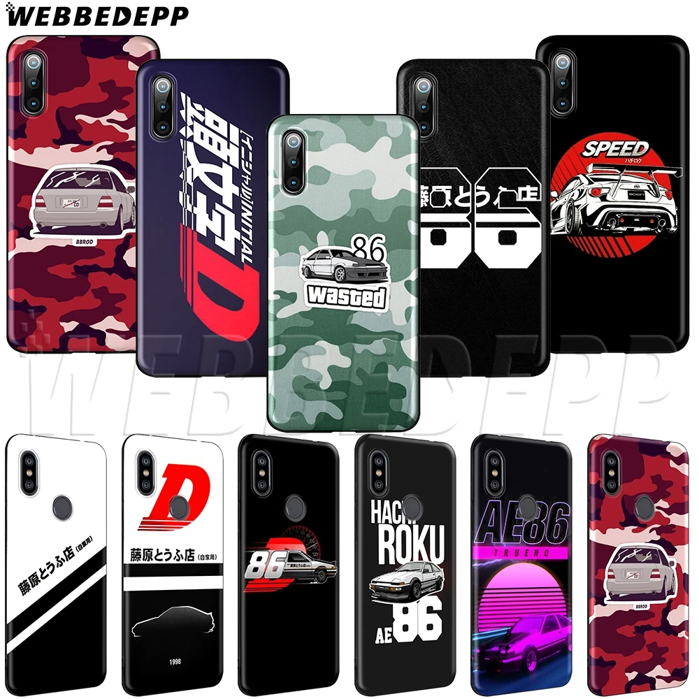 WEBBEDEPP INITIAL D AE86 мягкий чехол из ТПУ для Xiaomi Redmi Mi Note 8t 10 MAX A1 A2 5X 6X 3 6 8 9 SE F1 Lite|Бамперы| |