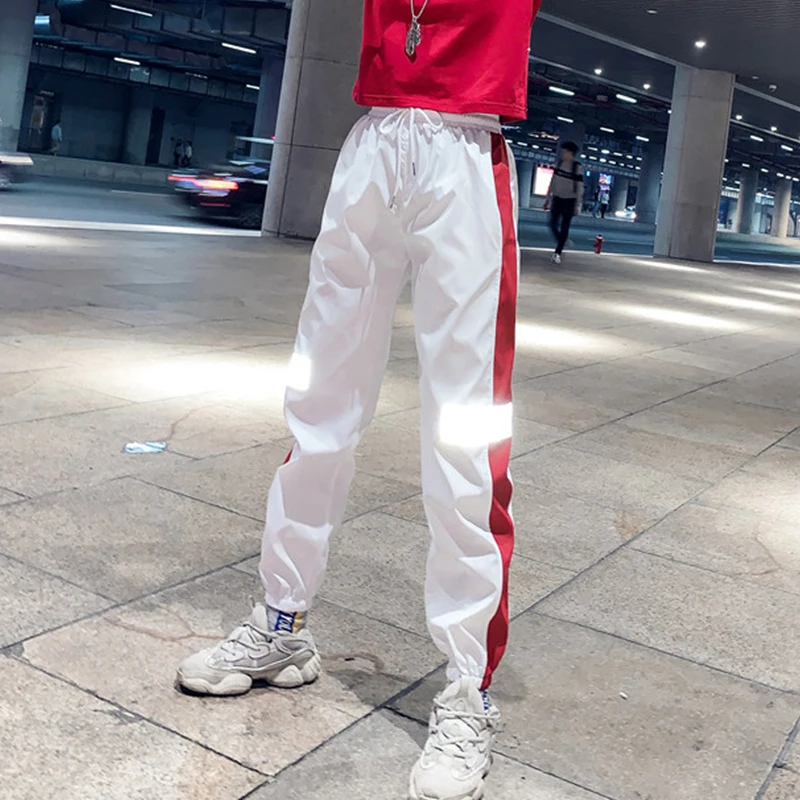 Новинка женские свободные шаровары в стиле хип-хоп с высокой талией брюки