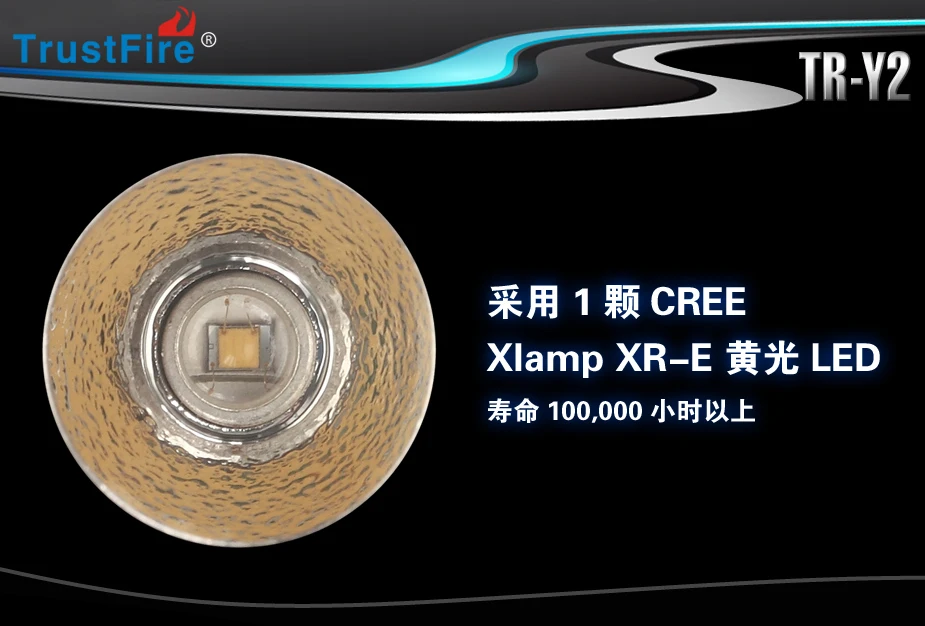 Christmas TrustFire TR-Y2 CREE XR-E Yellow Light LED Flashlight for Identification Jade with 1x18650 1xCharger and 1xGift Box | Лампы и