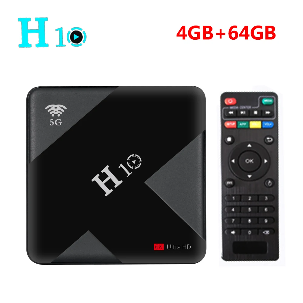 only 4GB 64GB TV box H10 Smart tv Box Android 9,0 4 Гб ОЗУ 32 Гб 64 Гб ПЗУ 2,4G 5G Wifi телеприставка Allwinner H6 четырехъядерный H.265 6K HDR медиаплеер - Цвет: only 4GB 64GB TV box
