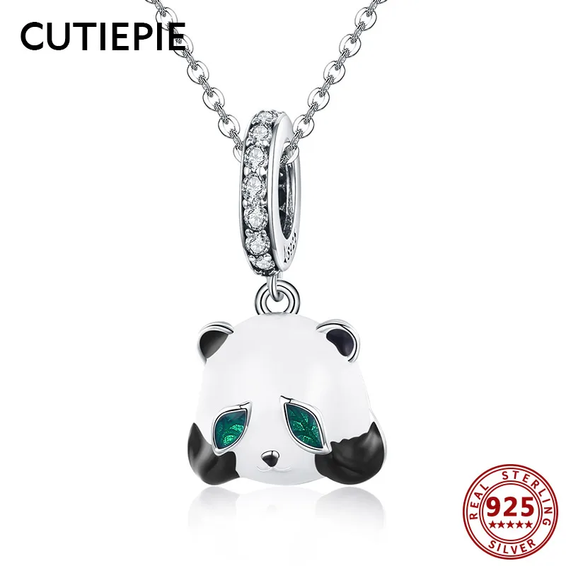 CUTIEPIE 100% Настоящее серебро 925 пробы панда в форме Животного Ожерелье для женщин