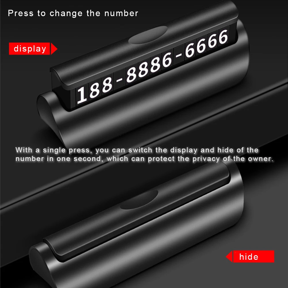 Светящаяся Автомобильная Временная парковочная карта номер телефона магнитная