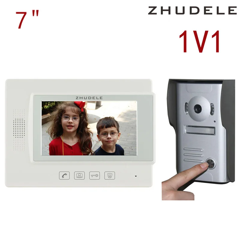 Бесплатная доставка! zhudele 7 дюймов TFT Монитор LCD Цветной Видео-Телефон Двери