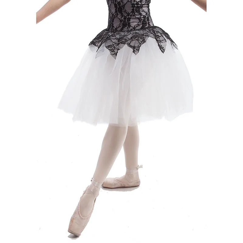 Новая Элегантная романтичная Женская балетная пачка Черная кружевная белая