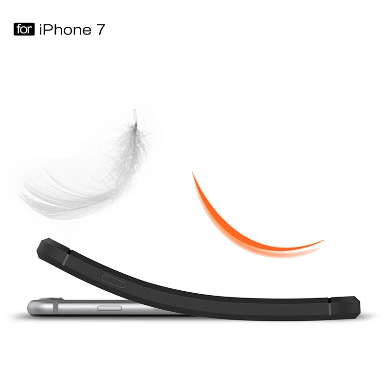 Чехлы для телефонов из углеродного волокна iPhone 6 6s Plus SE 5 5S мягкие противоударные 7