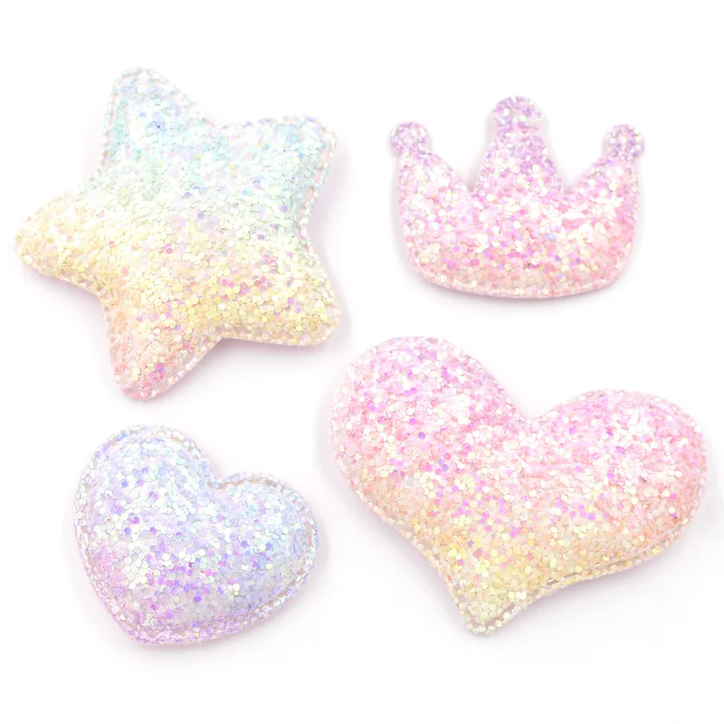 Mixed-16Pcs Блестящая блестящая блестка, мягкие патчи, Корона/сердце/звезда, блестящие аппликации для рукоделия/заколки для волос, аксессуары для украшения F26 - Цвет: Mixed-16Pcs
