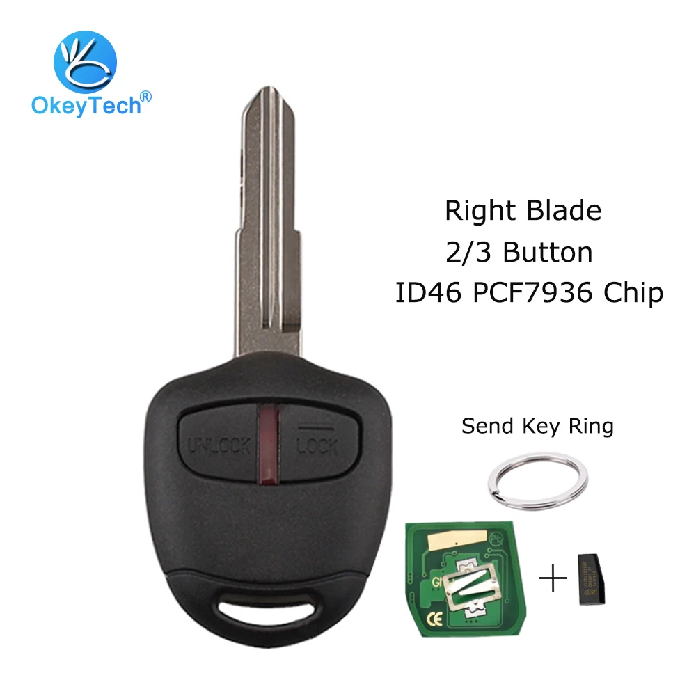 OkeyTech 433 МГц ID46 PCF7936 чип 2/3 кнопки правая MIT11R лезвие отправка брелок дистанционный