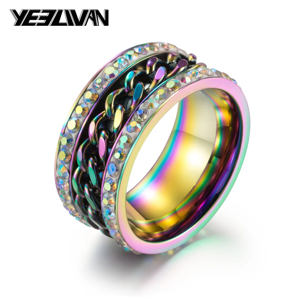 Модное мужское кольцо в стиле панк рок аксессуары цепочка из нержавеющей стали