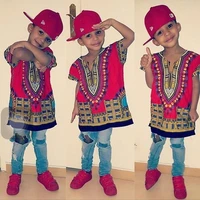 wholesale kids 2019 child new fashion design traditional african clothing print dashiki t shirt for boys and girls
