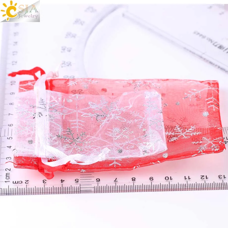 Сумка из органзы CSJA 10 шт. 12x9 см 9x7 белые красные для вечеринок свадебные