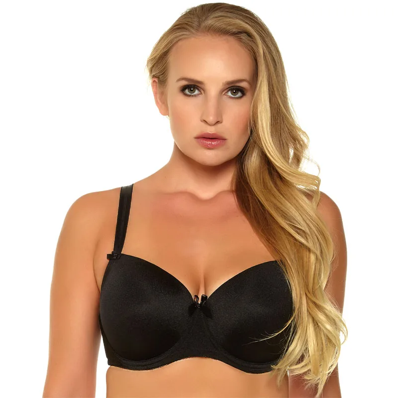 Черный Высокое качество, женское нижнее белье, полная чашка размера плюс, бюстгальтер с подкладкой, нижнее белье на косточках, бюстгальтер пуш-ап, женский бюстгальтер, 36D-46G - Цвет: Черный