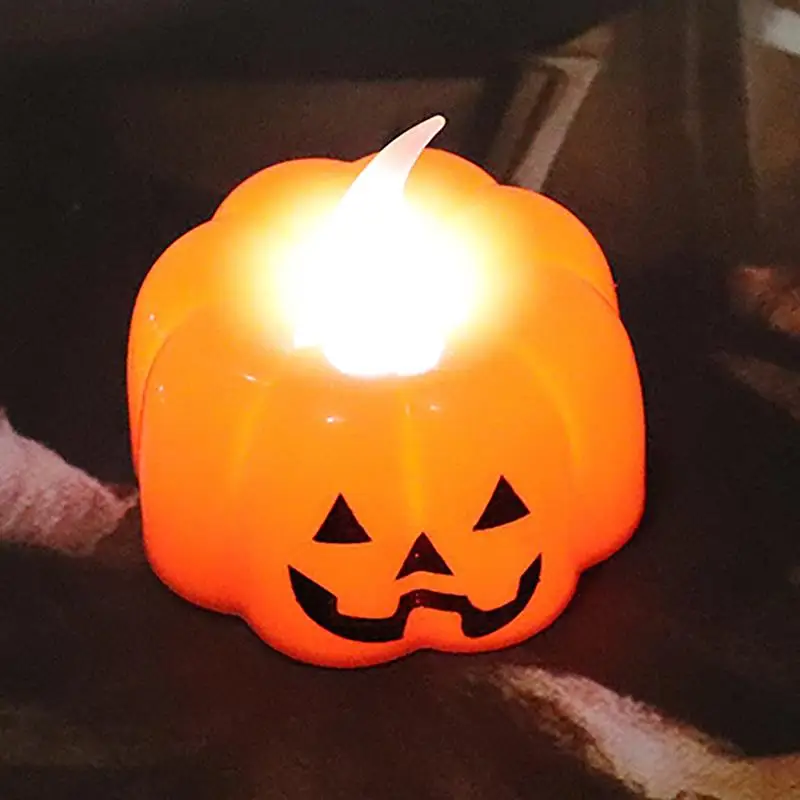 

12pcs Halloween LED Candle Mini Pumpkin Flameless Candle Light Lighting LED Tealight For Halloween Party DIY Decoration