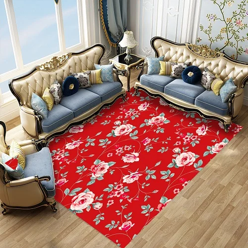 Floor Mats-Color Пурпурная роза печатается анти-скольжения коврики мульти Размеры Кухня ковры коврик на открытом воздухе Спальня гостиной ковер домашний декор - Цвет: Floor Mats-Color