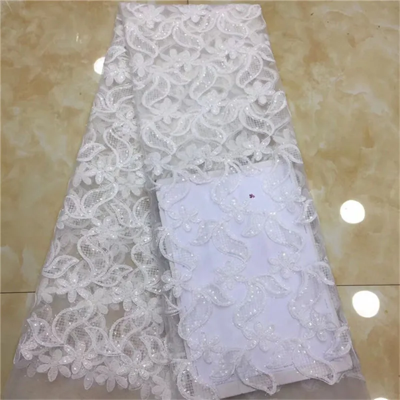 2019 Белый Новый дизайн африканская кружевная ткань высокого качества французские
