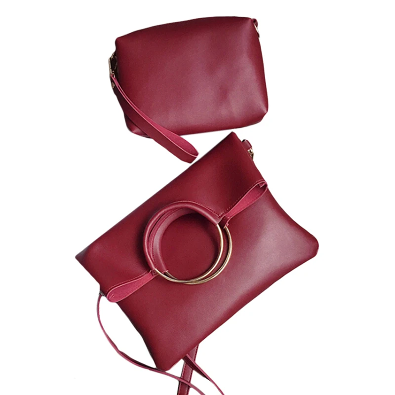 2 шт./компл. Женские винтажные сумки с кольцом женские на плечо складные клатч