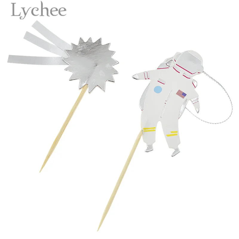 Lychee Life 24 шт. космические исследования астронавт Торт Топперы С Днем Рождения Кекс Топпер Свадебная вечеринка украшения торта