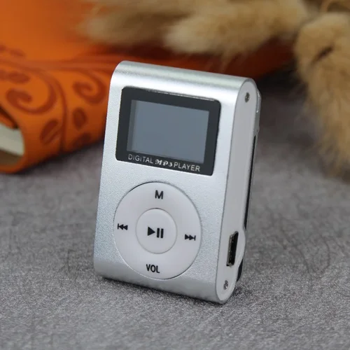 Серебристый DAONO автомобильный мини USB Клип ЖК-экран MP3 музыкальный плеер Поддержка MP3-плеер USB спортивный металлический музыкальный плеер - Цвет: Серебристый