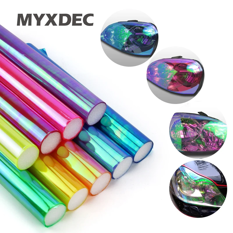 Светящиеся хамелеоновые Автомобильные фары 30 см * 1 м задние фонари прозрачная