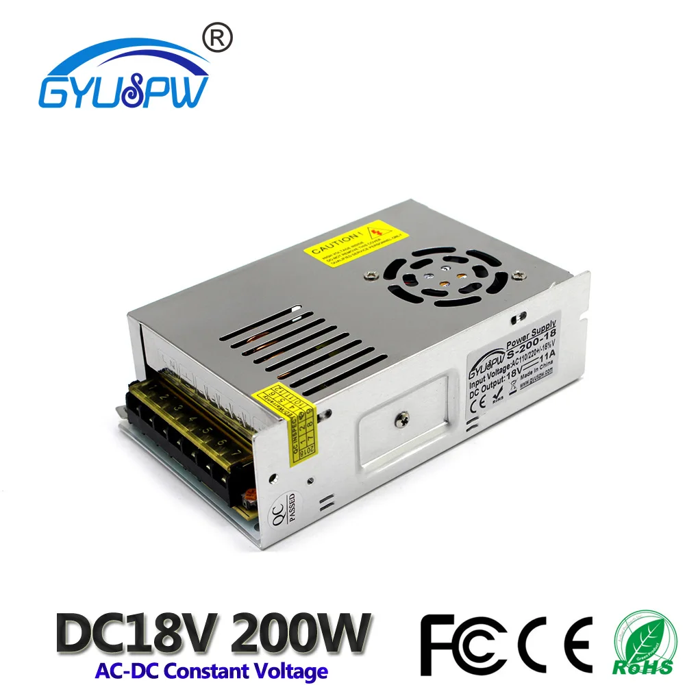 DC18V 11A 200W импульсный источник питания AC 110V привод электродвигатель