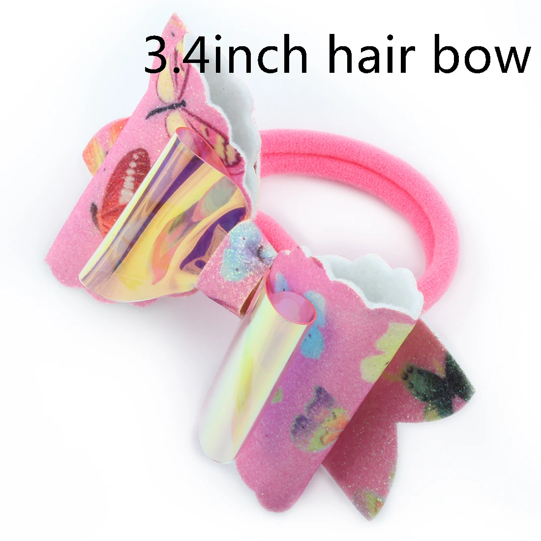 mermaid pvc-3 1 PC Child Hair Bow Tie Elastic Hair Band Glitter Hairbow Rope Rainbow Sequin Sparkly 3 Inch Bows Mermaid Girls Sweet Headwear - Цвет: mermaid pvc-3