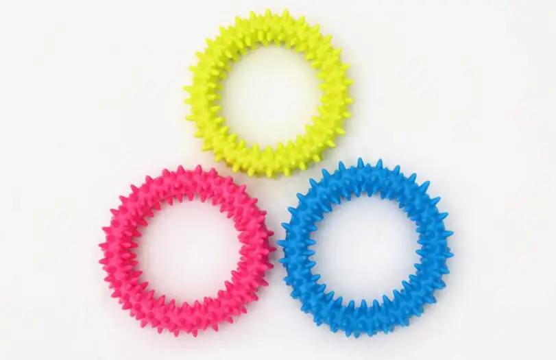 Dog Biting Ring Toy Dog Soft Rubber Molar Toy Pet Bite Cleaning Tooth Toy Increase The Intelligence Of Pets Tool