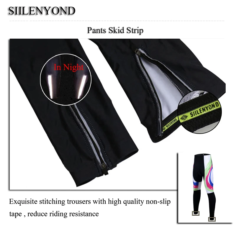 

Siilenyond 2019 Women Winter 3D Gel Padded Cycling Pants Shockproof Mountain Bike Cycling Tight Racing Bicycle Cycling Trousers