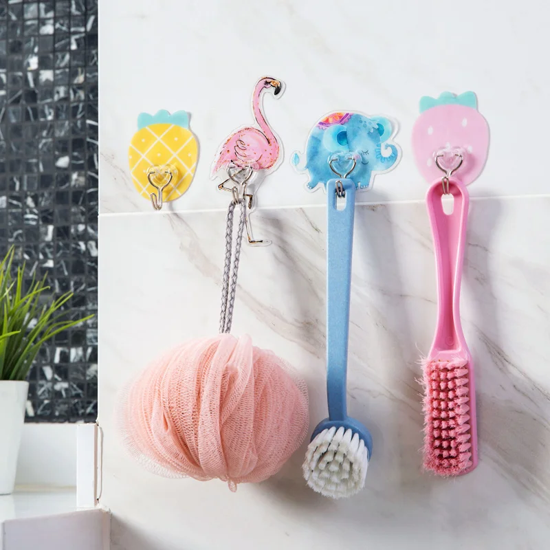 2 искусственных самоклеящегося крючка держатель для двери ванной Креативные