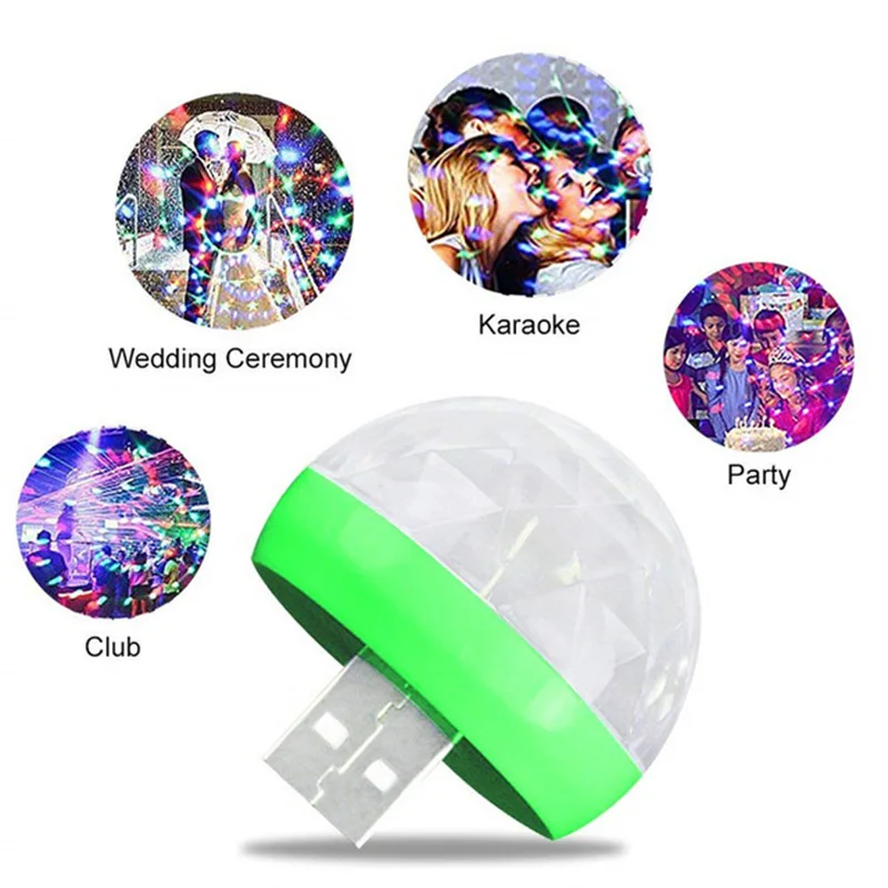 Прохладный светодиодный Автомобильный USB атмосферный свет DJ RGB мини красочная
