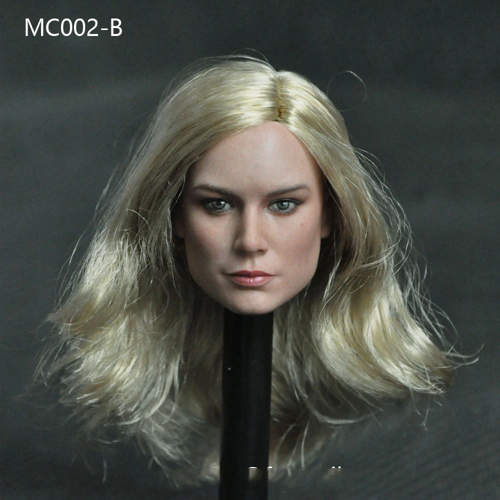 В наличии 3 вида стилей 1/6 MC002 Brie Larson женская голова лепка с длинными волосами для 12