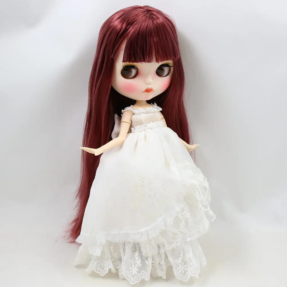

Кукла Blyth No.BL12532 ICY DBS, винно-красные волосы, резные губы, матовые, индивидуальные, с лицом, шарнирное тело, 1/6 bjd