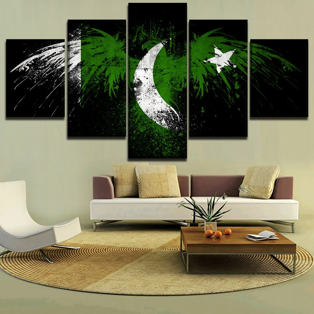 5 шт. настенные картины с принтом флаг Пакистана | Дом и сад