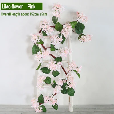 152cm Pink Xuanxiaotong сиреневые искусственные цветы лоза Магнолия цветок розы из ротанга для весны свадебная АРКА аксессуары подвесная настенная гирлянда - Цвет: 152cm Pink