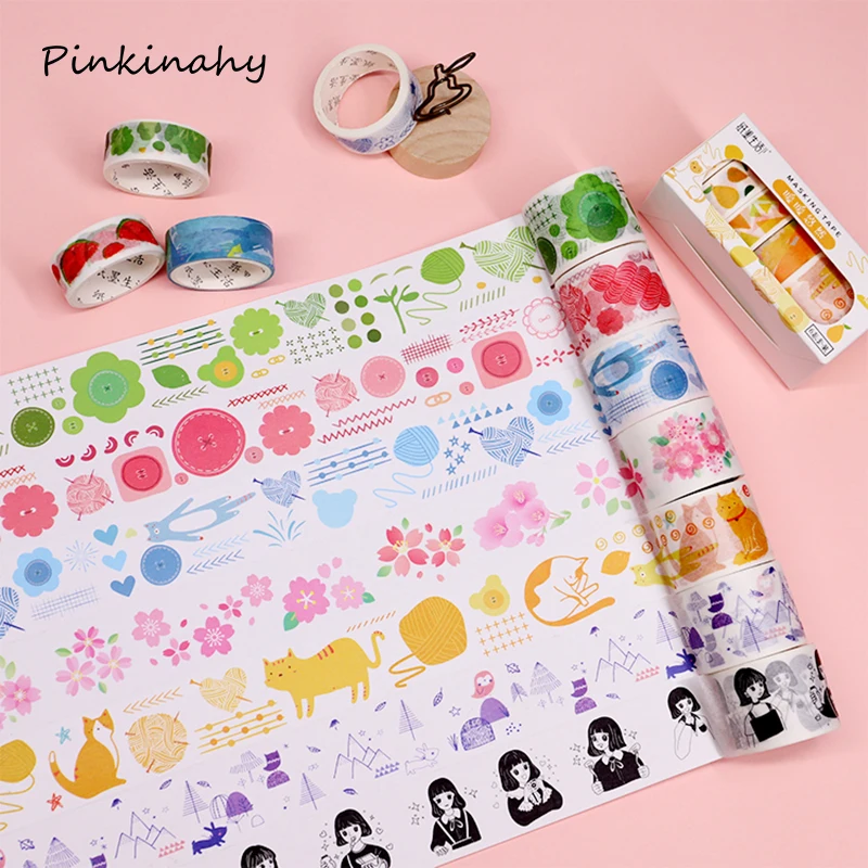 6 рулонов японская декоративная бумага фрукты цветочный цветок вишни