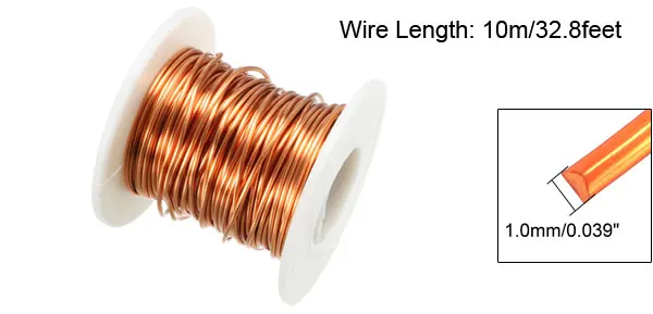 1.0mm Dia 32.8ft Uxcell 0,8 мм/1,0 мм/1,1 мм/1,2 мм/1,5 мм Dia 32,8 '/65,6' Длина эмалированный магнит Медный провод обмотки катушки, используемые для адаптера переменного тока - Цвет: 1.0mm Dia 32.8ft