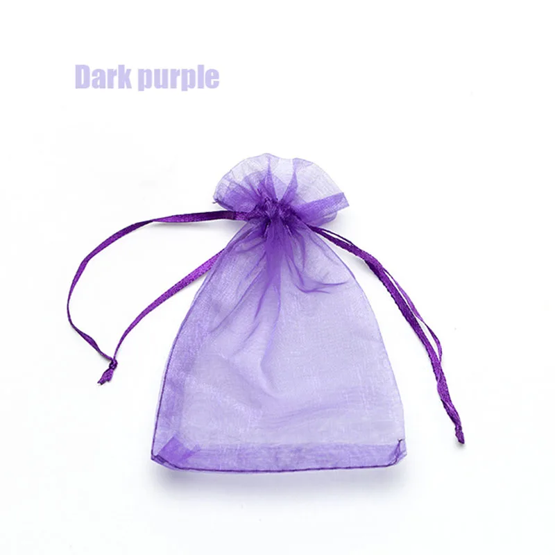dark purple RE 100 шт 22 цвета 7x9 9x12 см 10x15 13x18 см Свадебный Рождественский подарок растягивающиеся сумки из органзы для упаковки ювелирных изделий дисплей и чехлы 13 - Цвет: dark purple