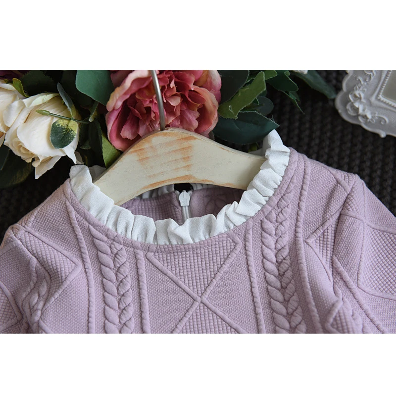 LOVE DD& MM/платья для девочек коллекция года, новая весенняя детская одежда милое однотонное Пышное Платье с круглым вырезом для девочек