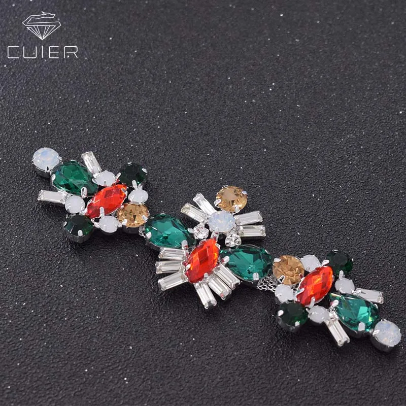 

10pcs/lot Exquiste Opal rhinestone sew on appliques for wedding dress belt women clothing decorations accessories HD-2184