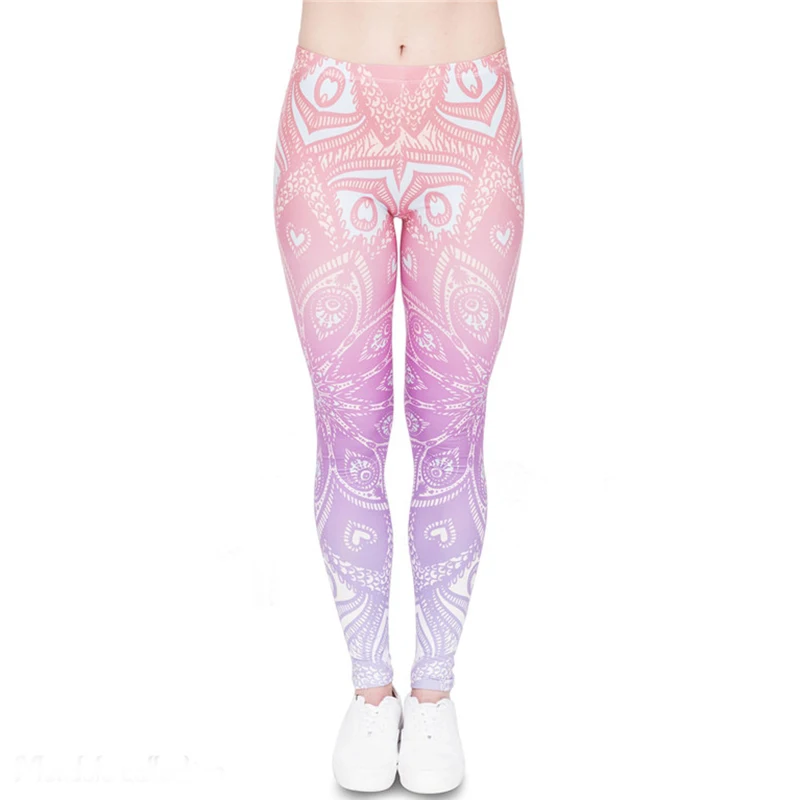 Женские леггинсы с высокой талией повседневные эластичные брюки 3D принтом