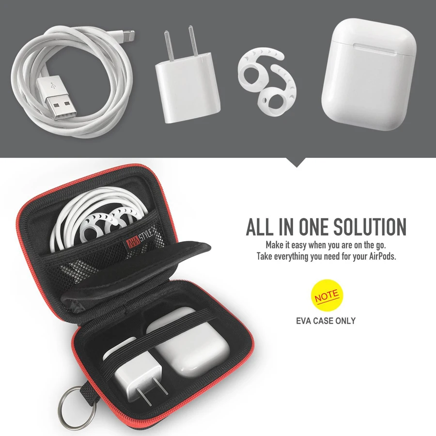 Ahastyle аксессуары для Airpods EVA защитный чехол сумка для переноски Чехол Коробка для Apple Airpods аксессуары для наушников