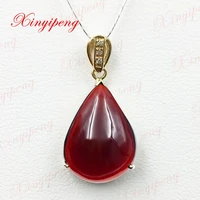 18 k yellow gold with 100 natural garnet pendant simple and easy fine jewelry all clean flawless wine red