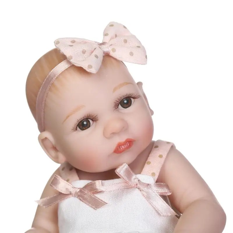 Силиконовые Мини-куклы reborn baby dolls, полное тело, две сестры, 26 виниловых реалистичных детских кукол для девочек с закрытыми глазами, открытая детская игрушка для сна
