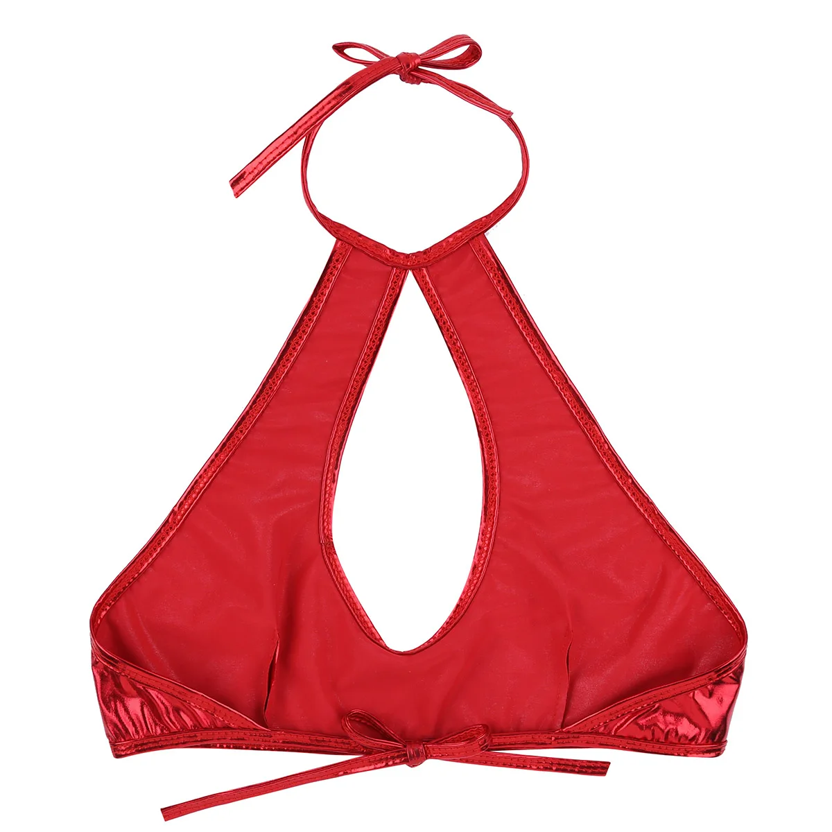 Iiniim/женские леди этап танцевальная клубная одежда верхняя часть костюмов Блестящий металлический Топы вырезать ремешками пикантные топы для Вечеринка