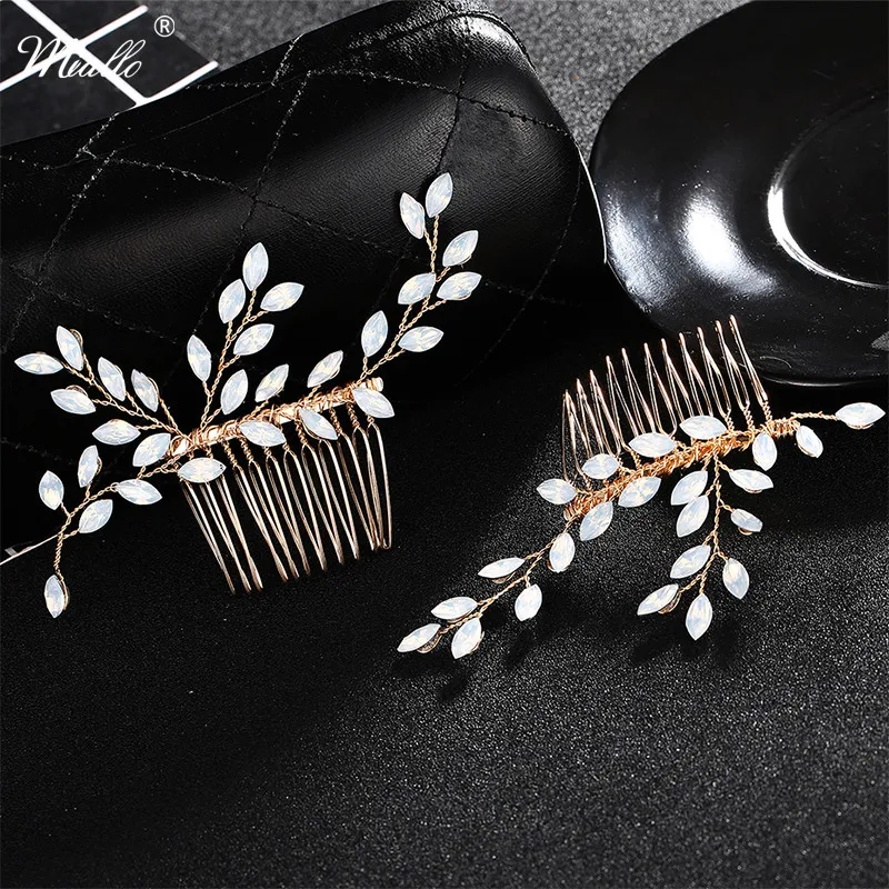 

Miallo Fashion A Pair Jelly Color Austrian Crystal Hair Combs Wedding Hair Clips for Bride Handmade Hair Jewelry Women Headdress