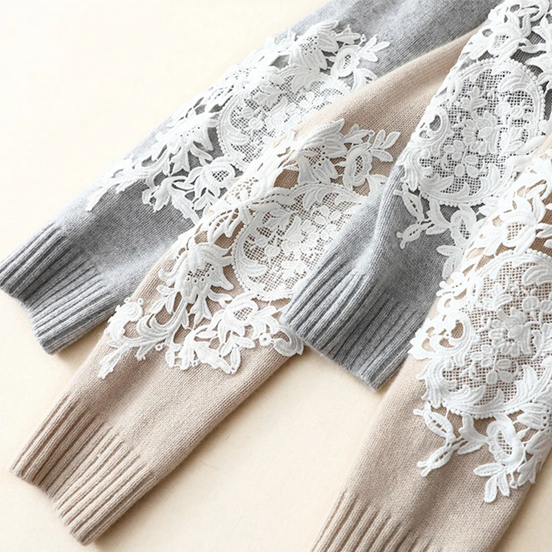 Свитер женский шерстяной с круглым вырезом и длинными рукавами 2 цвета